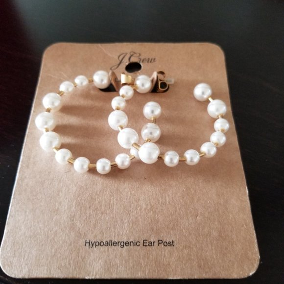 Jcrew Beaded Hoop Earnings - - Picture 2 of 3
